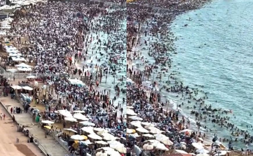 Videoja i thotë të gjitha: nuk keni parë kurrë turma të tilla në plazh…